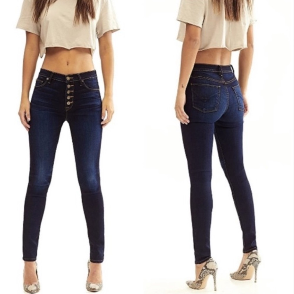 Hudson Ciara High Rise Skinny Exposed Button Jeans
